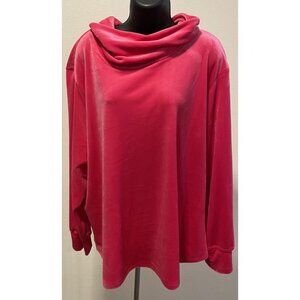 Ruby Rd. Womens Size 2X  Top Oversized Cowl Neck Hot Pink
